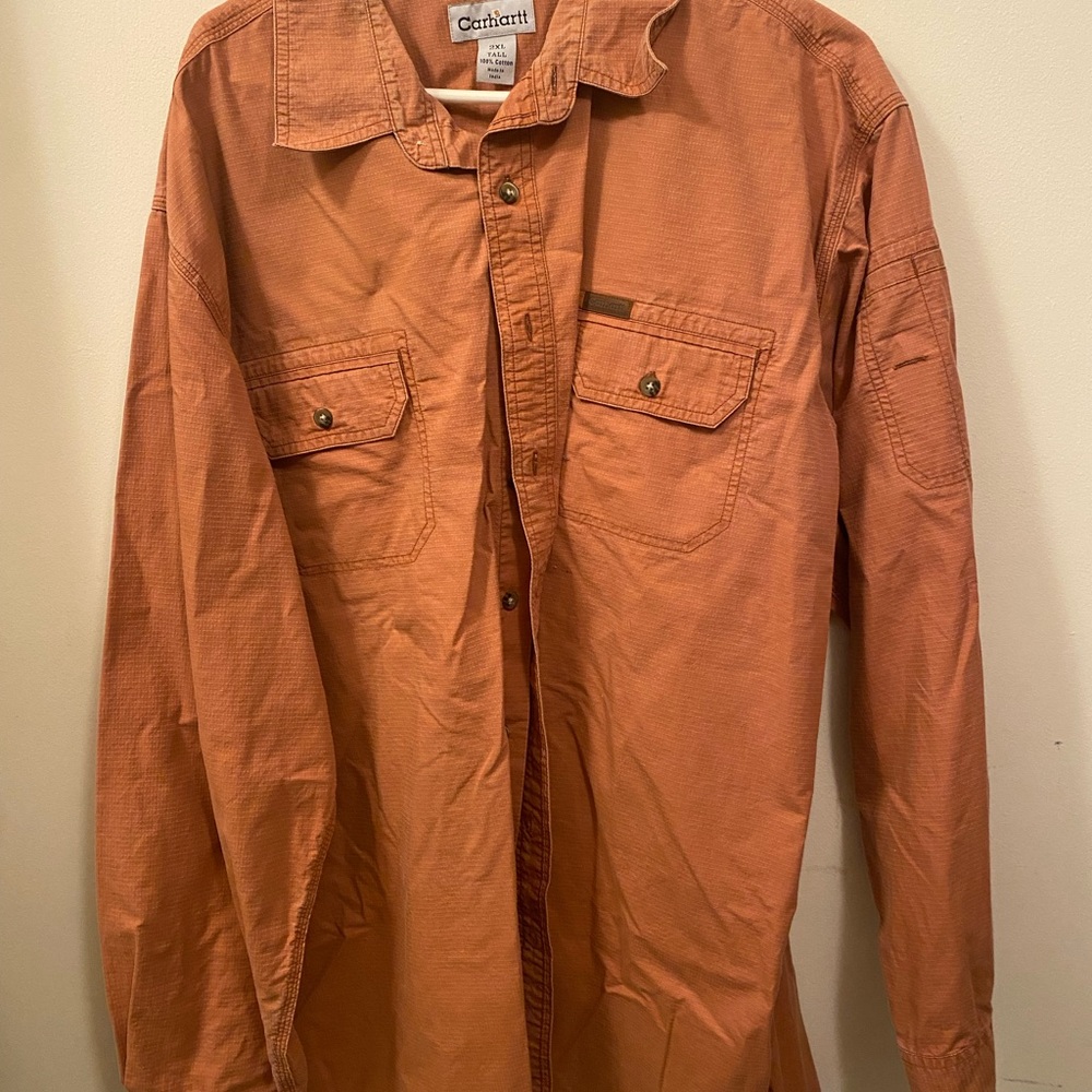Carhartt Orange Button-Up Shirt